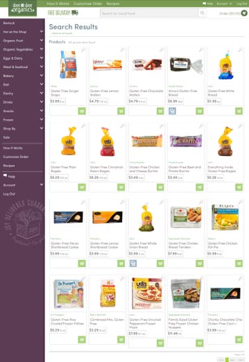 Door to Door Organics Shop Page Mobile